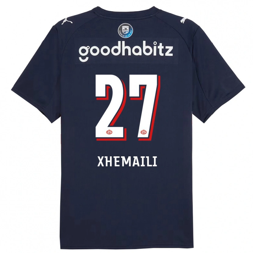 Danxen Enfant Maillot Riola Xhemaili #27 Marine Blanc Tenues Extérieur 2025/26 T-Shirt