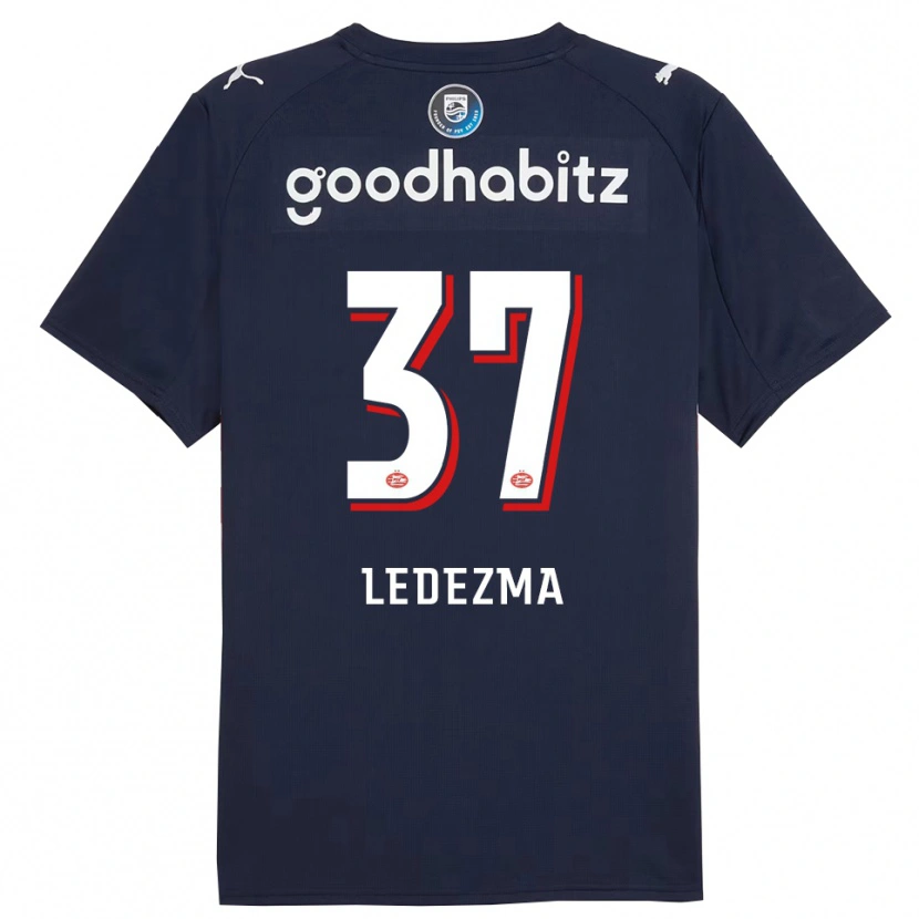 Danxen Enfant Maillot Richard Ledezma #37 Marine Blanc Tenues Extérieur 2025/26 T-Shirt