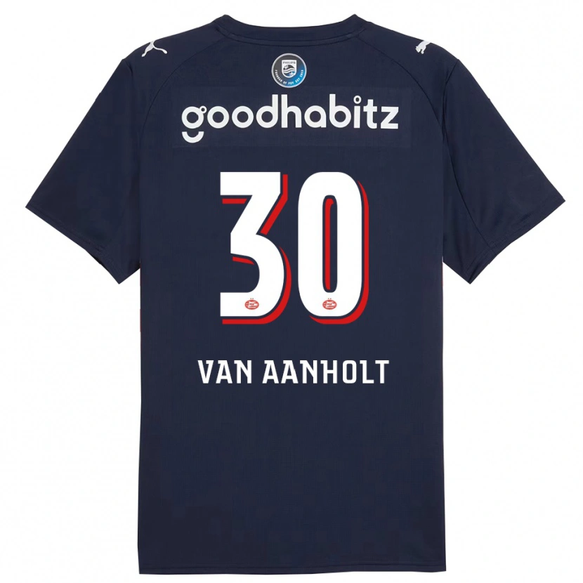 Danxen Enfant Maillot Patrick Van Aanholt #30 Marine Blanc Tenues Extérieur 2025/26 T-Shirt
