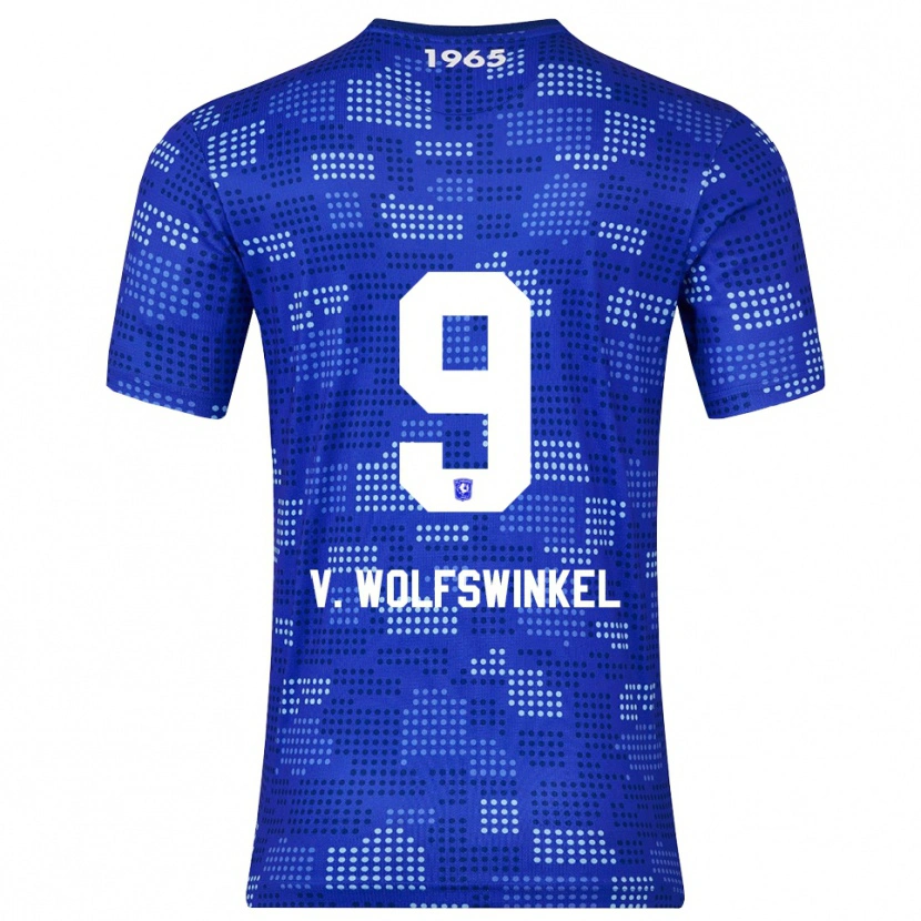 Danxen Enfant Maillot Ricky Van Wolfswinkel #9 Bleu Bleu Ciel Tenues Extérieur 2025/26 T-Shirt