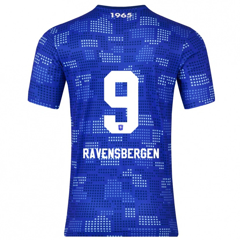 Danxen Enfant Maillot Jaimy Ravensbergen #9 Bleu Bleu Ciel Tenues Extérieur 2025/26 T-Shirt