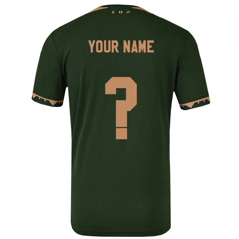 Danxen Enfant Maillot Votre Nom #0 Vert Or Tenues Extérieur 2025/26 T-Shirt