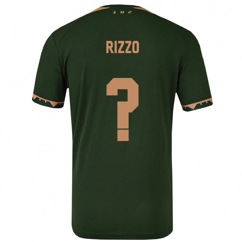 Danxen Enfant Maillot Matteo Rizzo #0 Vert Or Tenues Extérieur 2025/26 T-Shirt
