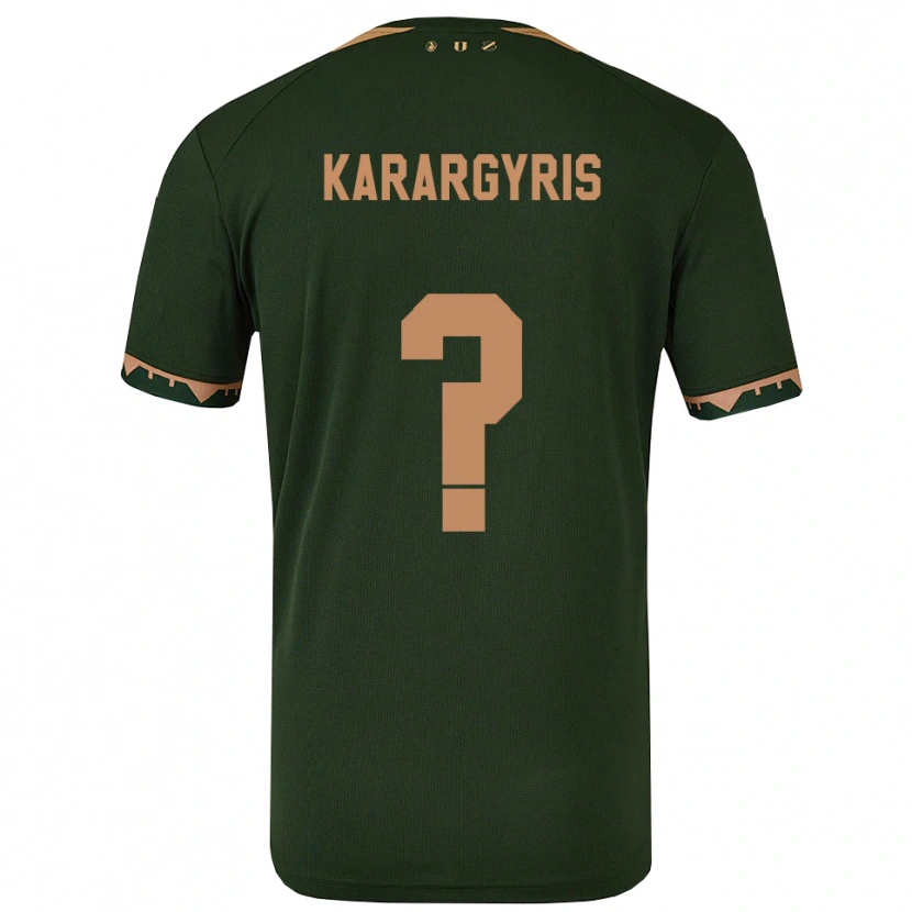 Danxen Enfant Maillot Zois Karargyris #0 Vert Or Tenues Extérieur 2025/26 T-Shirt