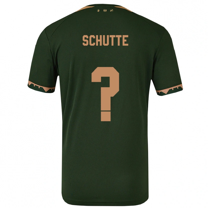 Danxen Enfant Maillot Olivier Schutte #0 Vert Or Tenues Extérieur 2025/26 T-Shirt