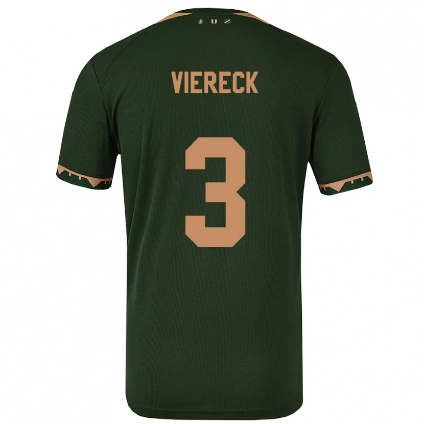 Danxen Enfant Maillot Neal Viereck #3 Vert Or Tenues Extérieur 2025/26 T-Shirt