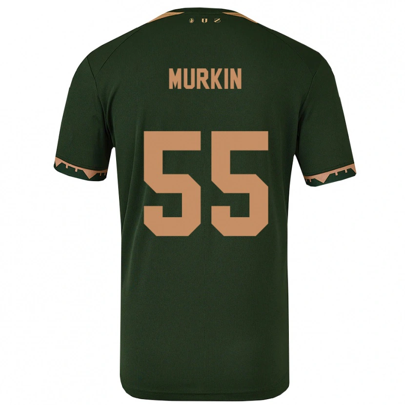 Danxen Enfant Maillot Derry Murkin #55 Vert Or Tenues Extérieur 2025/26 T-Shirt