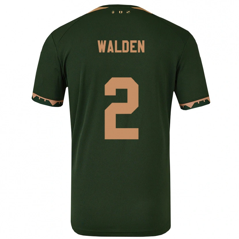 Danxen Enfant Maillot Jaden Walden #2 Vert Or Tenues Extérieur 2025/26 T-Shirt