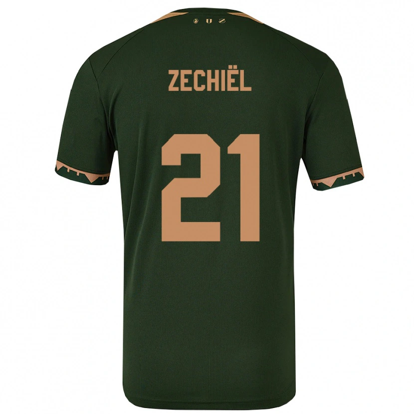 Danxen Enfant Maillot Gjivai Zechiël #21 Vert Or Tenues Extérieur 2025/26 T-Shirt