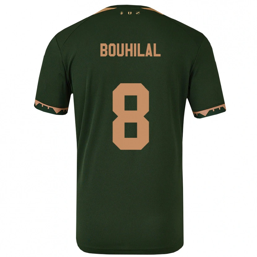 Danxen Enfant Maillot Mohammed Bouhilal #8 Vert Or Tenues Extérieur 2025/26 T-Shirt