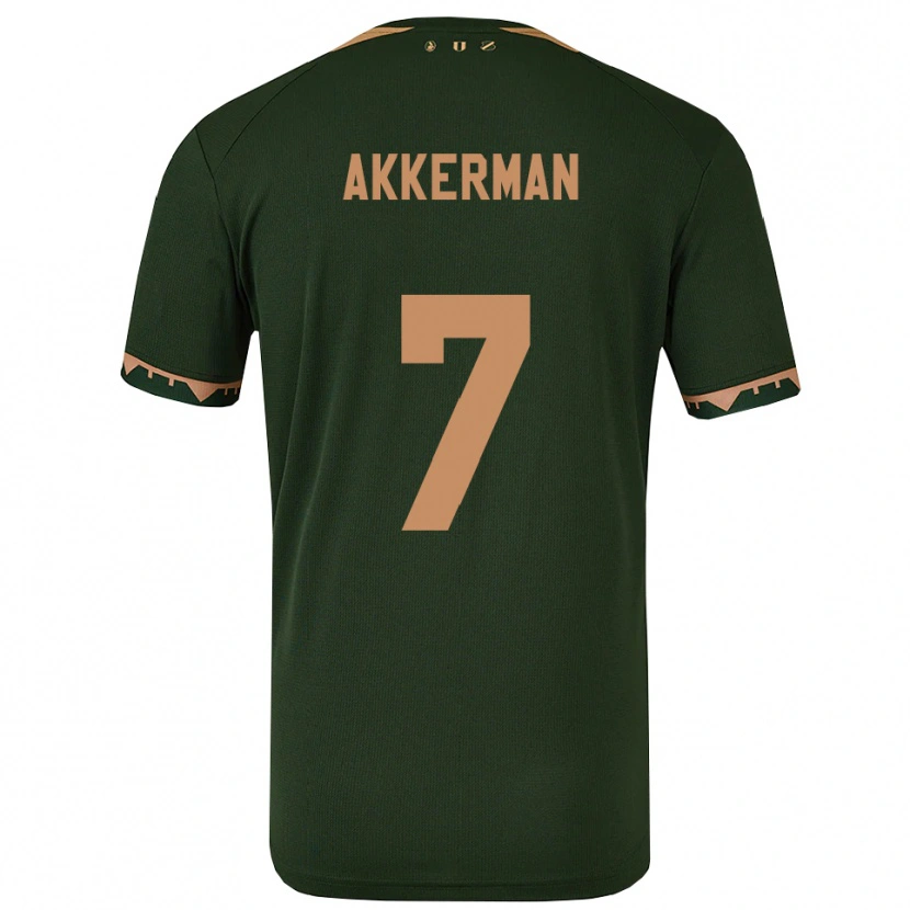 Danxen Enfant Maillot Mees Akkerman #7 Vert Or Tenues Extérieur 2025/26 T-Shirt