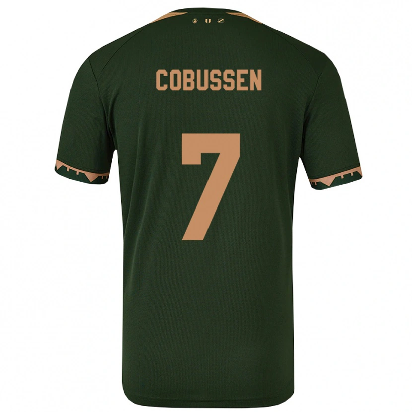 Danxen Enfant Maillot Sophie Cobussen #7 Vert Or Tenues Extérieur 2025/26 T-Shirt