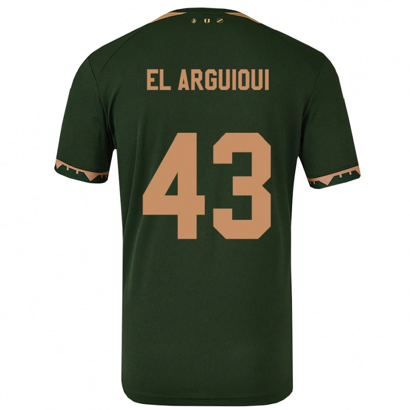 Danxen Enfant Maillot Rafik El Arguioui #43 Vert Or Tenues Extérieur 2025/26 T-Shirt