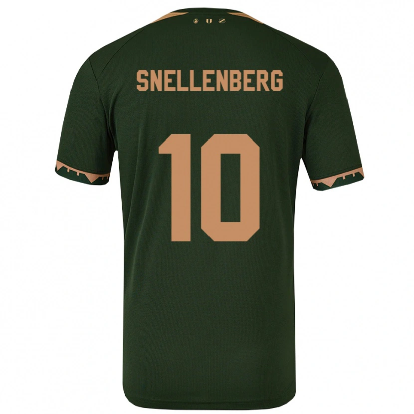 Danxen Enfant Maillot Maxime Snellenberg #10 Vert Or Tenues Extérieur 2025/26 T-Shirt