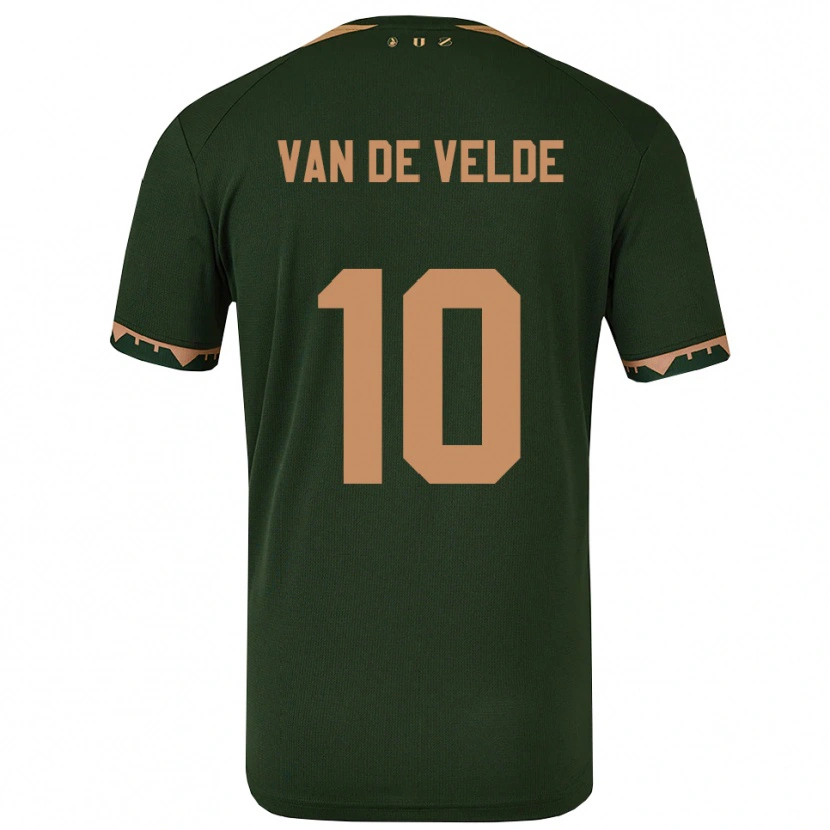 Danxen Enfant Maillot Senne Van De Velde #10 Vert Or Tenues Extérieur 2025/26 T-Shirt