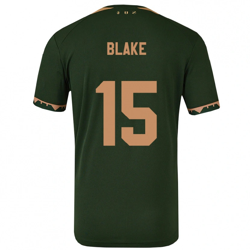Danxen Enfant Maillot Adrian Blake #15 Vert Or Tenues Extérieur 2025/26 T-Shirt