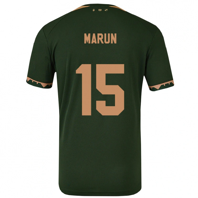 Danxen Enfant Maillot Pedro Marun #15 Vert Or Tenues Extérieur 2025/26 T-Shirt