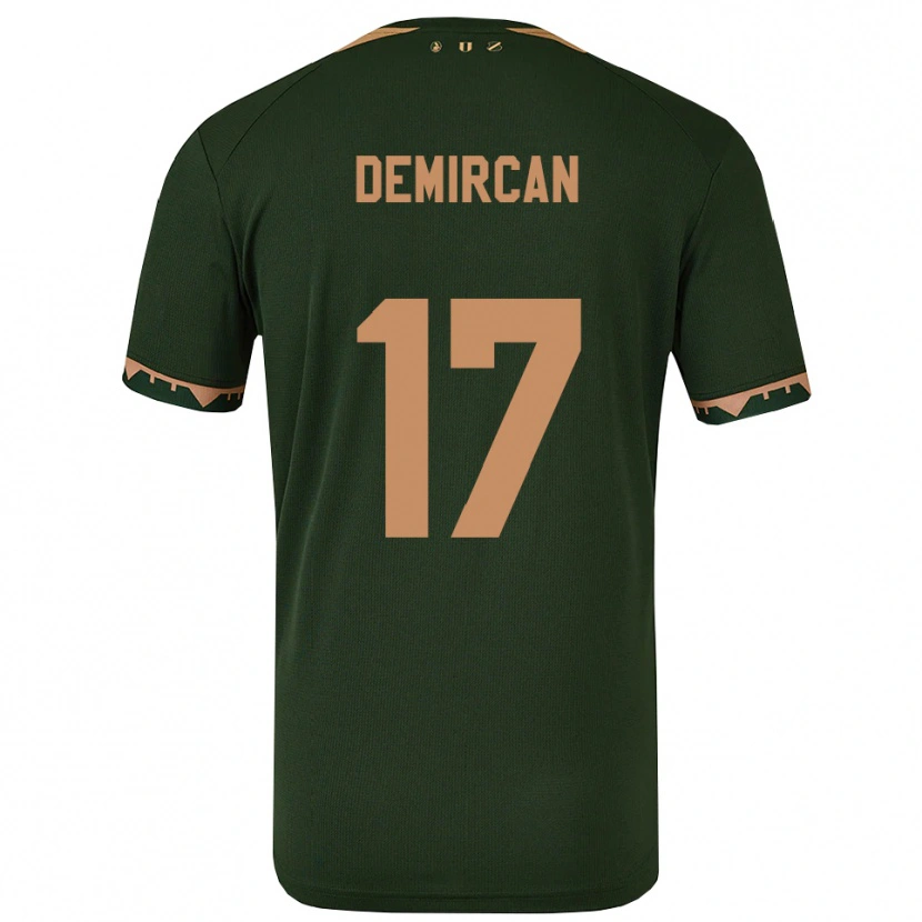 Danxen Enfant Maillot Emirhan Demircan #17 Vert Or Tenues Extérieur 2025/26 T-Shirt