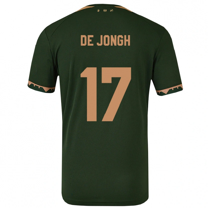 Danxen Enfant Maillot Bryan De Jongh #17 Vert Or Tenues Extérieur 2025/26 T-Shirt