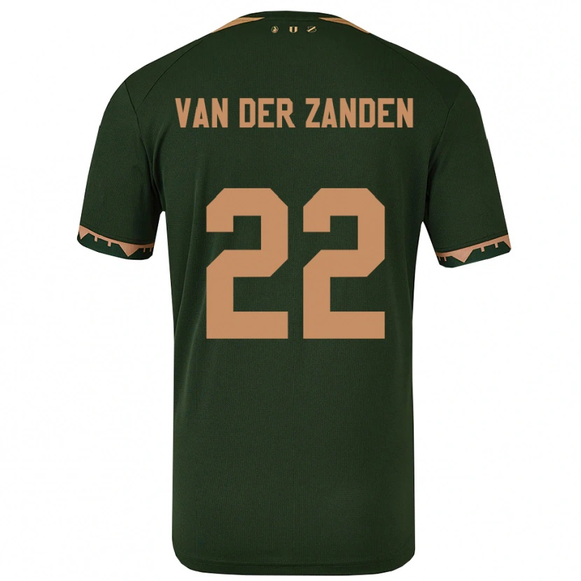 Danxen Enfant Maillot Ilse Van Der Zanden #22 Vert Or Tenues Extérieur 2025/26 T-Shirt