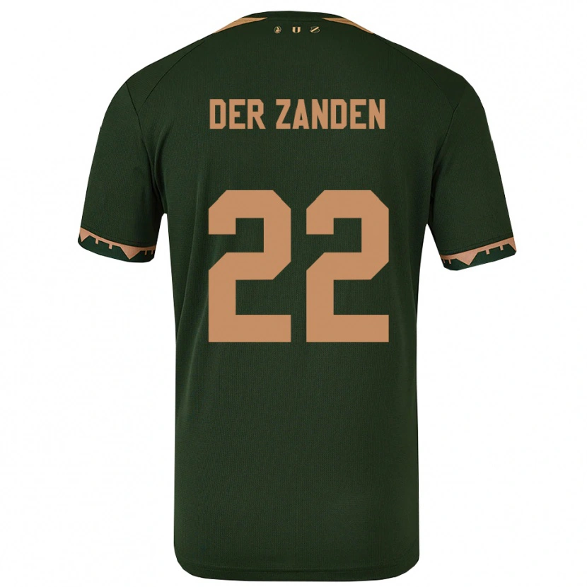 Danxen Enfant Maillot Iise Van Der Zanden #22 Vert Or Tenues Extérieur 2025/26 T-Shirt