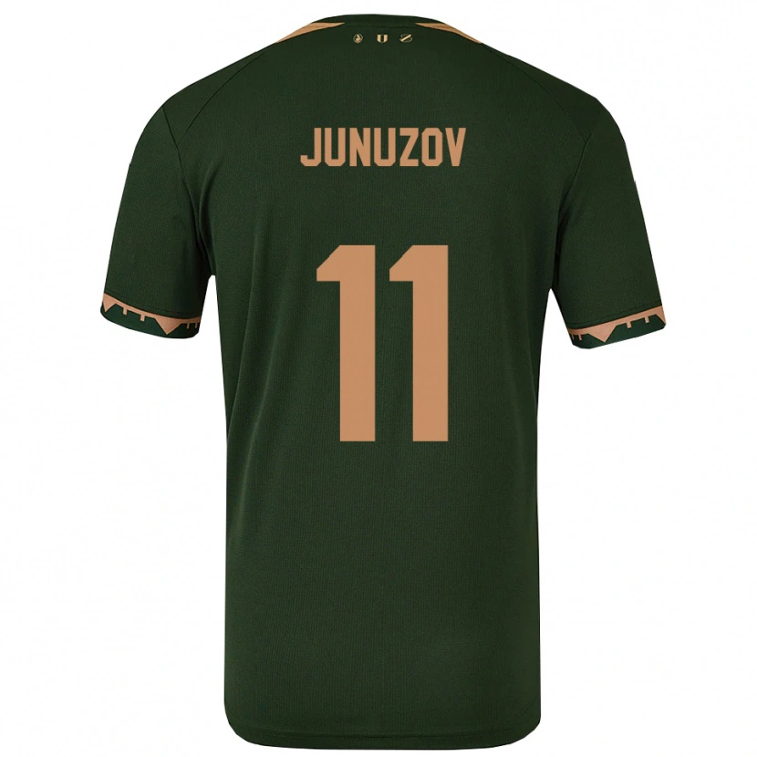 Danxen Enfant Maillot Melih Junuzov #11 Vert Or Tenues Extérieur 2025/26 T-Shirt