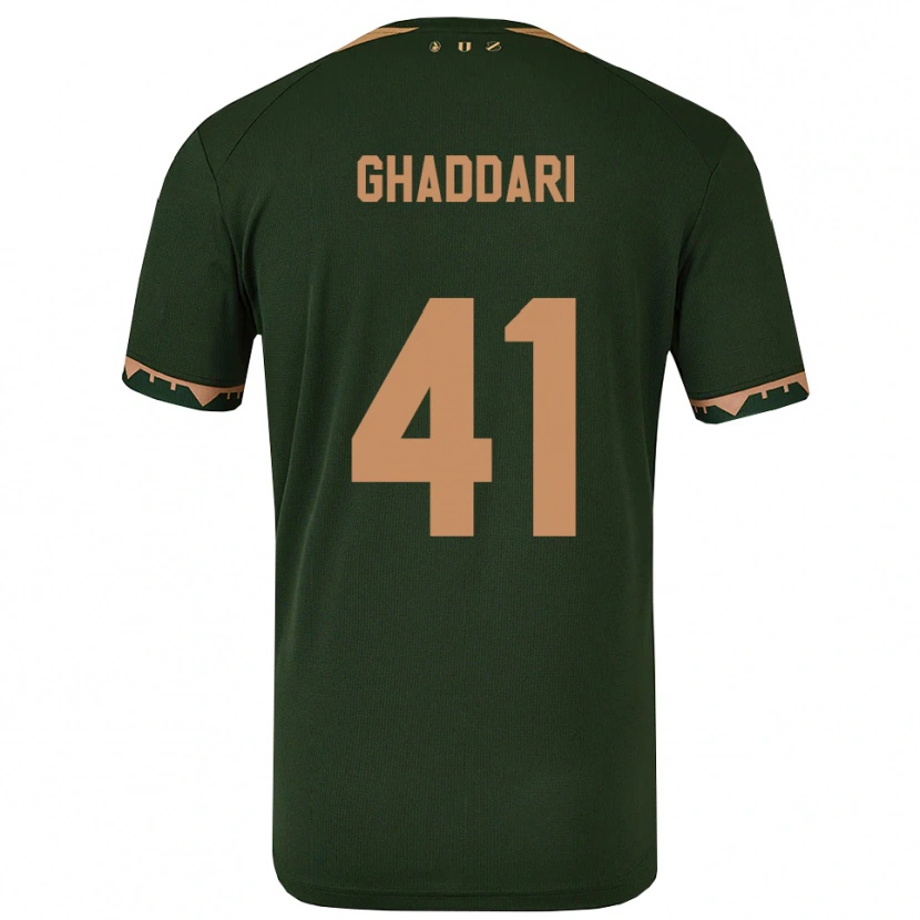 Danxen Enfant Maillot Massien Ghaddari #41 Vert Or Tenues Extérieur 2025/26 T-Shirt
