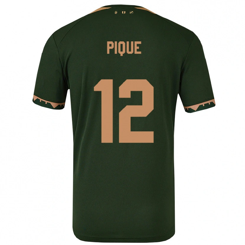 Danxen Enfant Maillot Naomi Piqué #12 Vert Or Tenues Extérieur 2025/26 T-Shirt