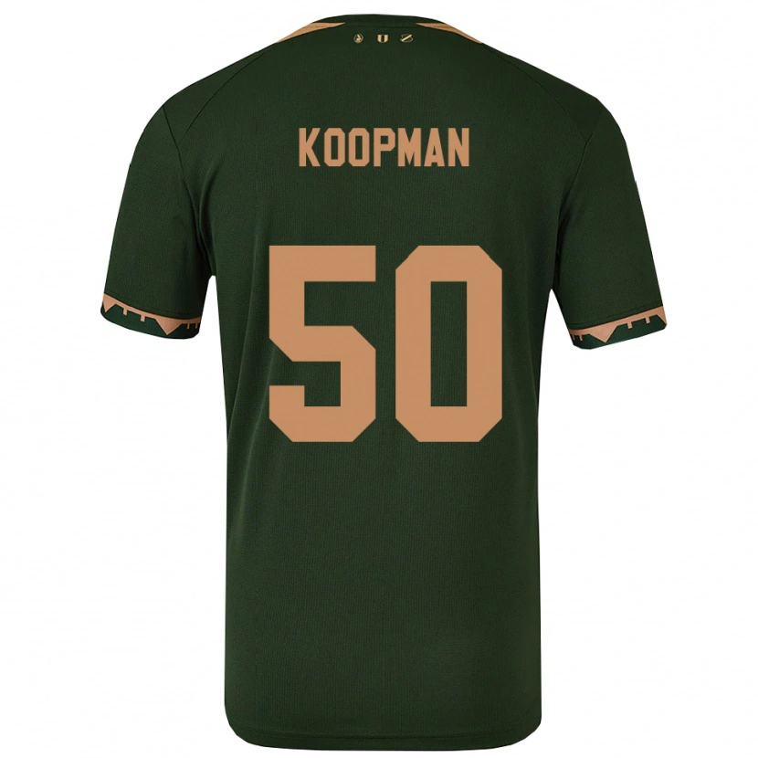 Danxen Enfant Maillot Kyra Koopman #50 Vert Or Tenues Extérieur 2025/26 T-Shirt