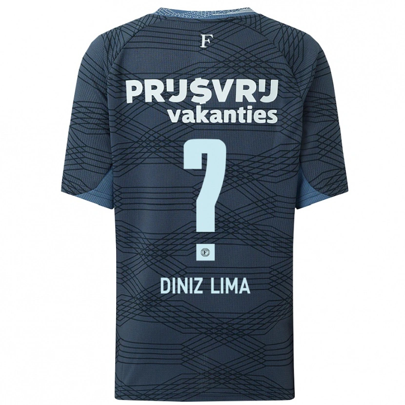 Danxen Enfant Maillot Lucas Diniz Lima #0 Noir Gris Tenues Extérieur 2025/26 T-Shirt