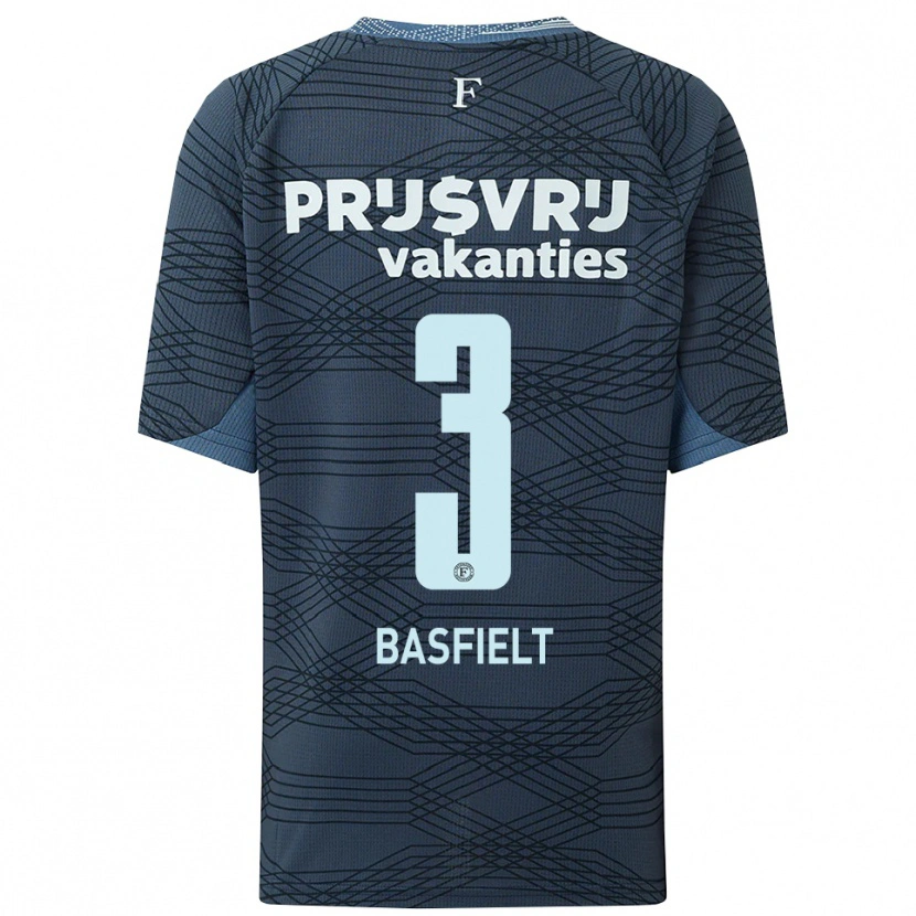 Danxen Enfant Maillot Jessy Basfielt #3 Noir Gris Tenues Extérieur 2025/26 T-Shirt