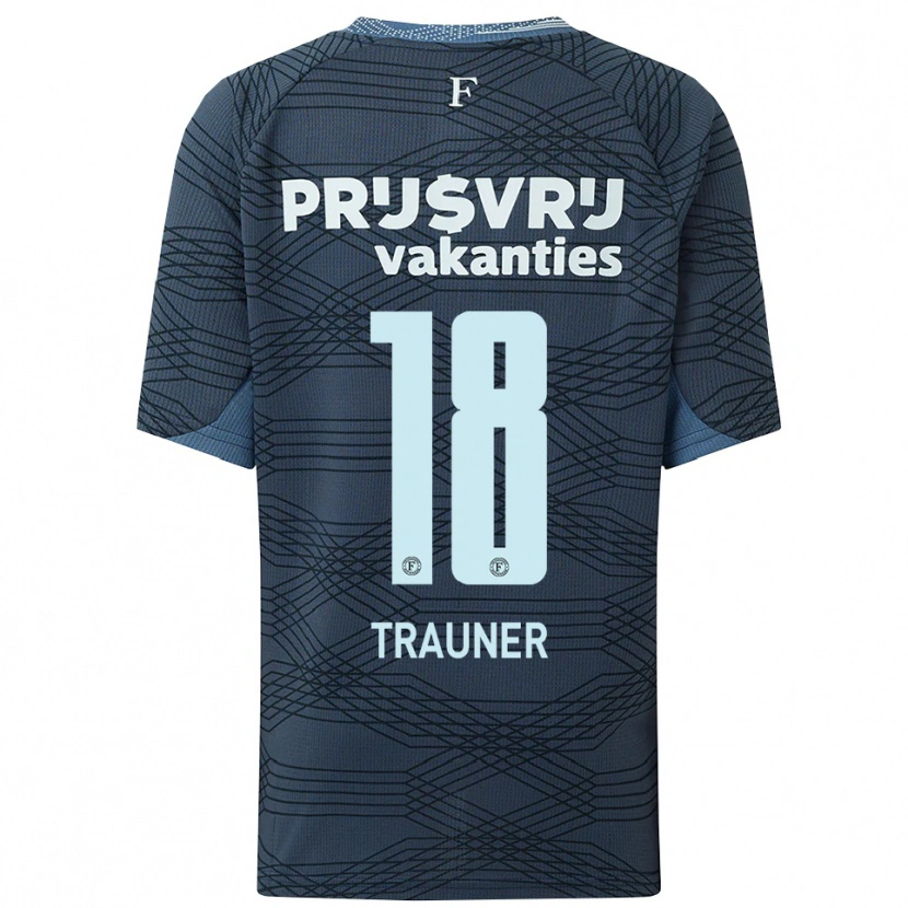 Danxen Enfant Maillot Gernot Trauner #18 Noir Gris Tenues Extérieur 2025/26 T-Shirt