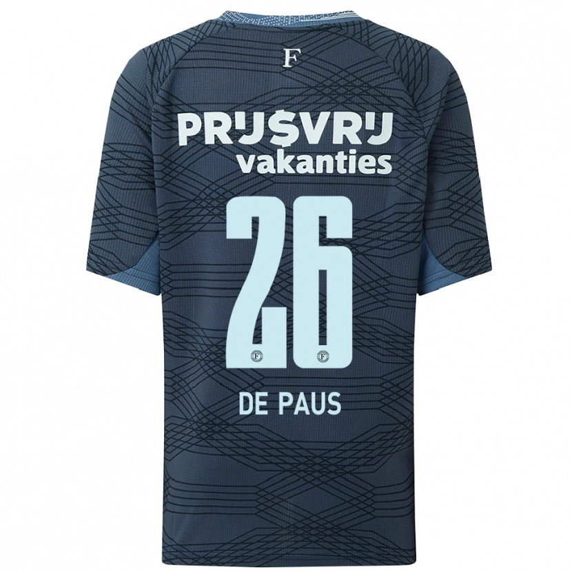 Danxen Enfant Maillot Sanne De Paus #26 Noir Gris Tenues Extérieur 2025/26 T-Shirt