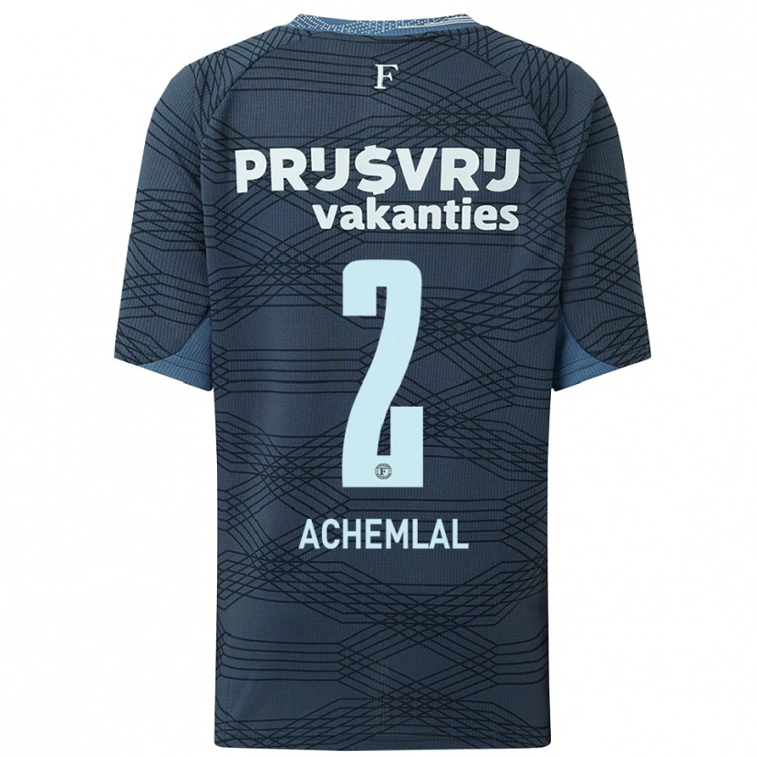 Danxen Enfant Maillot Aiman Achemlal #2 Noir Gris Tenues Extérieur 2025/26 T-Shirt