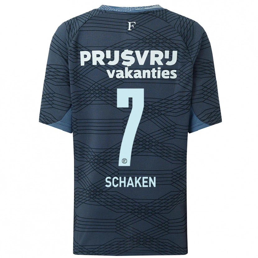 Danxen Enfant Maillot Jerayno Schaken #7 Noir Gris Tenues Extérieur 2025/26 T-Shirt