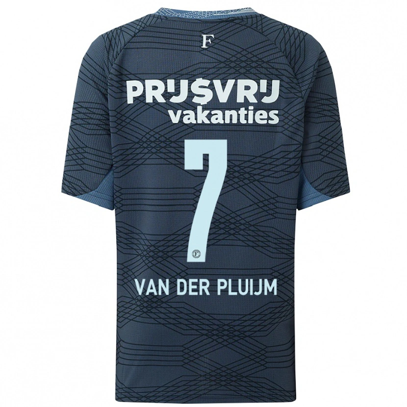 Danxen Enfant Maillot Marvin Van Der Pluijm #7 Noir Gris Tenues Extérieur 2025/26 T-Shirt