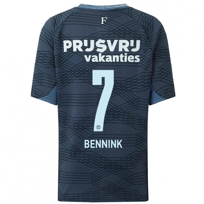 Danxen Enfant Maillot Maxime Bennink #7 Noir Gris Tenues Extérieur 2025/26 T-Shirt