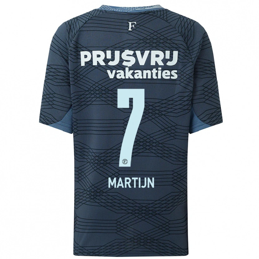 Danxen Enfant Maillot Rowendley Martijn #7 Noir Gris Tenues Extérieur 2025/26 T-Shirt