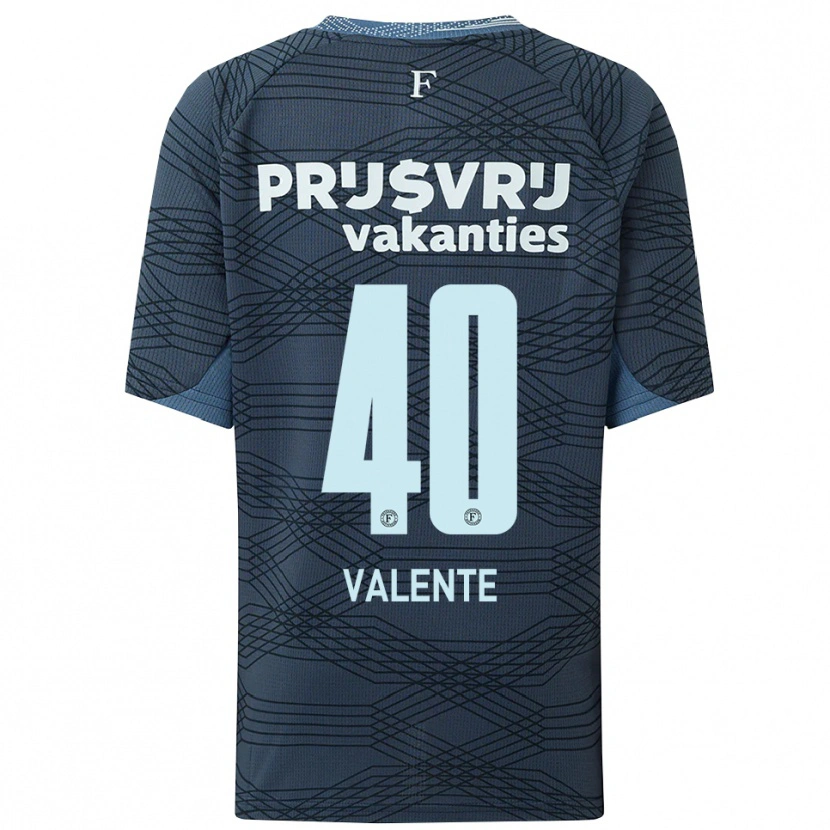 Danxen Enfant Maillot Luciano Valente #40 Noir Gris Tenues Extérieur 2025/26 T-Shirt