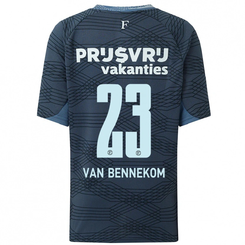 Danxen Enfant Maillot Duron Van Bennekom #23 Noir Gris Tenues Extérieur 2025/26 T-Shirt