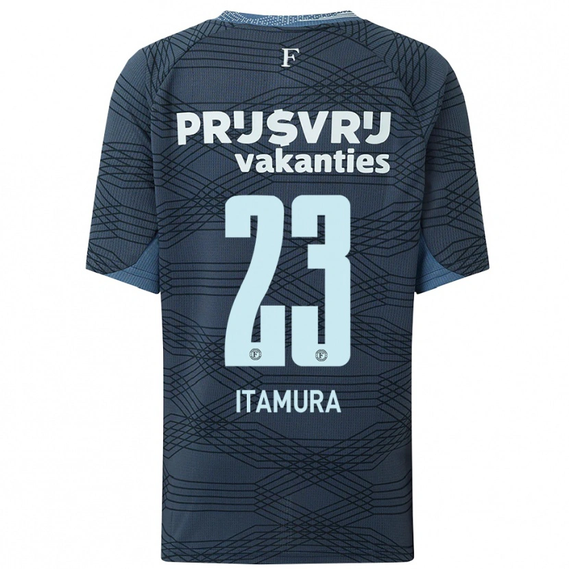 Danxen Enfant Maillot Mao Itamura #23 Noir Gris Tenues Extérieur 2025/26 T-Shirt