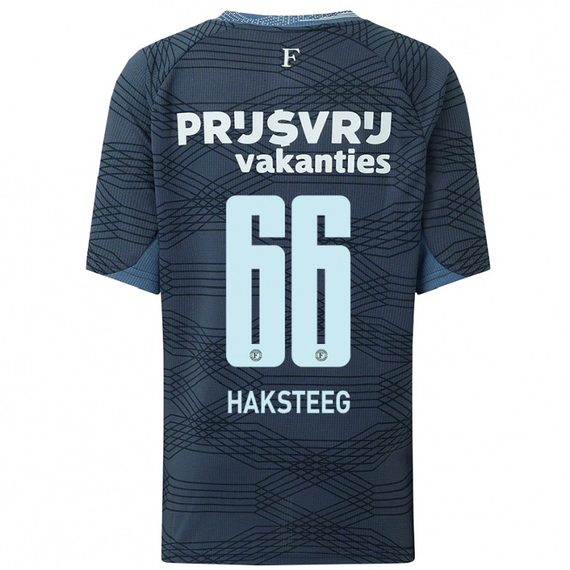 Danxen Enfant Maillot Tim Haksteeg #66 Noir Gris Tenues Extérieur 2025/26 T-Shirt