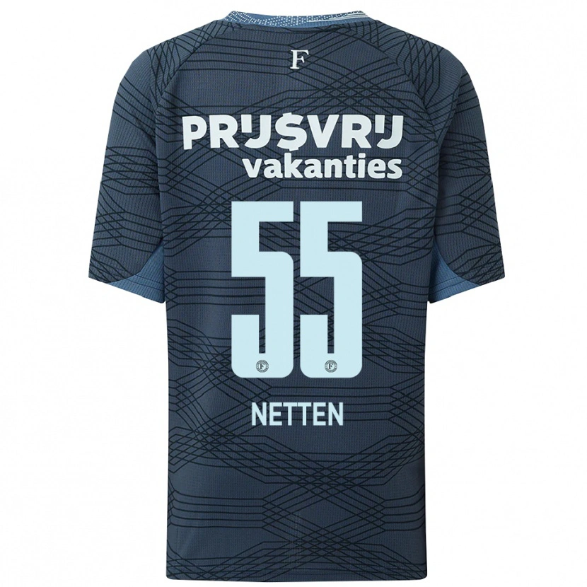 Danxen Enfant Maillot Luc Netten #55 Noir Gris Tenues Extérieur 2025/26 T-Shirt