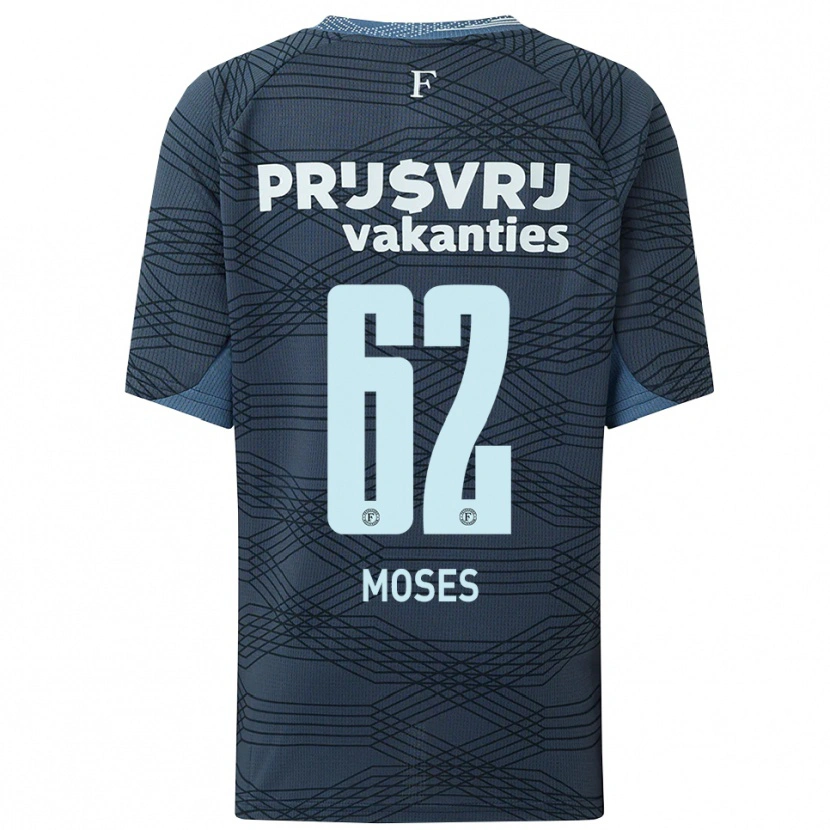 Danxen Enfant Maillot Troy Moses #62 Noir Gris Tenues Extérieur 2025/26 T-Shirt