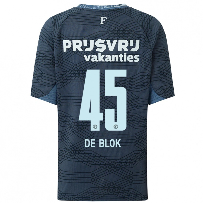 Danxen Enfant Maillot Lars De Blok #45 Noir Gris Tenues Extérieur 2025/26 T-Shirt