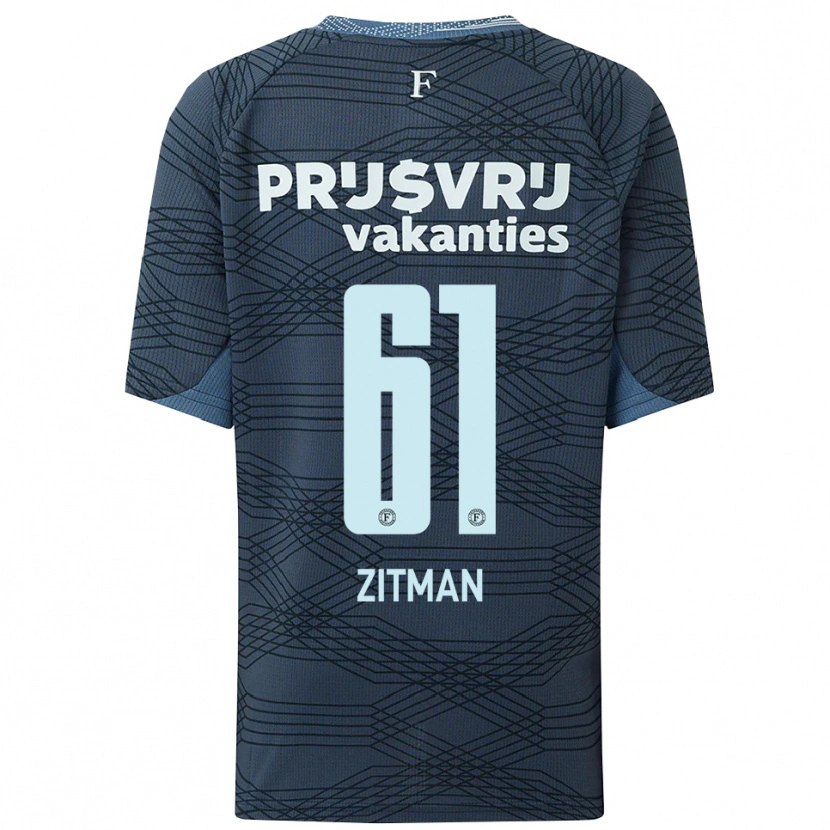 Danxen Enfant Maillot Sven Zitman #61 Noir Gris Tenues Extérieur 2025/26 T-Shirt