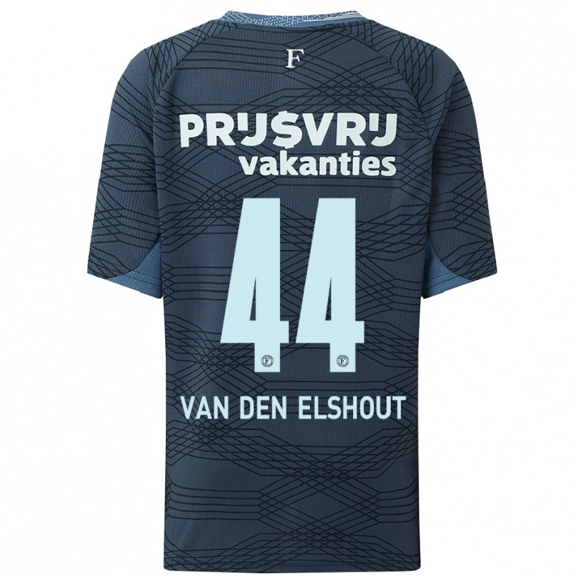 Danxen Enfant Maillot Tobias Van Den Elshout #44 Noir Gris Tenues Extérieur 2025/26 T-Shirt