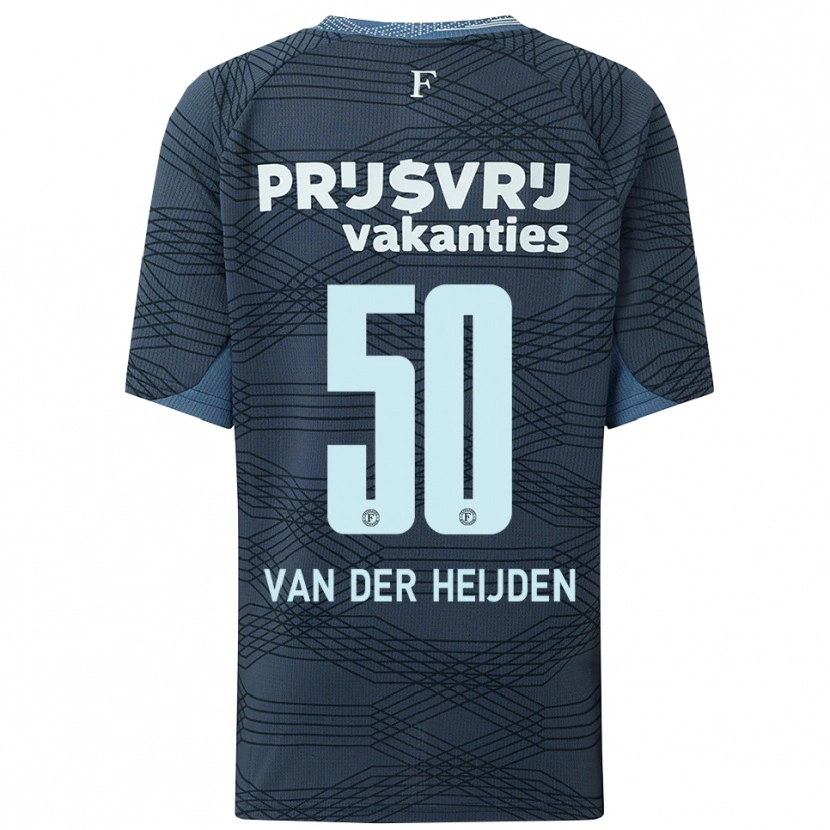 Danxen Enfant Maillot Delano Van Der Heijden #50 Noir Gris Tenues Extérieur 2025/26 T-Shirt