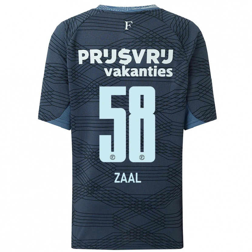Danxen Enfant Maillot Timo Zaal #58 Noir Gris Tenues Extérieur 2025/26 T-Shirt
