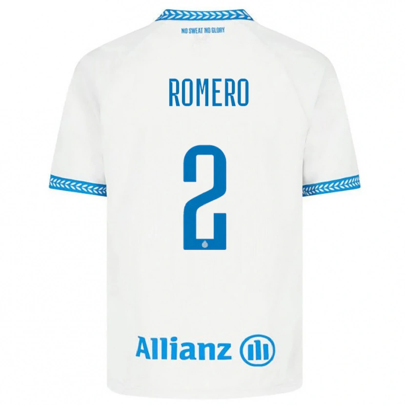 Danxen Enfant Maillot Zaid Romero #2 Bleu Blanc Tenues Extérieur 2025/26 T-Shirt